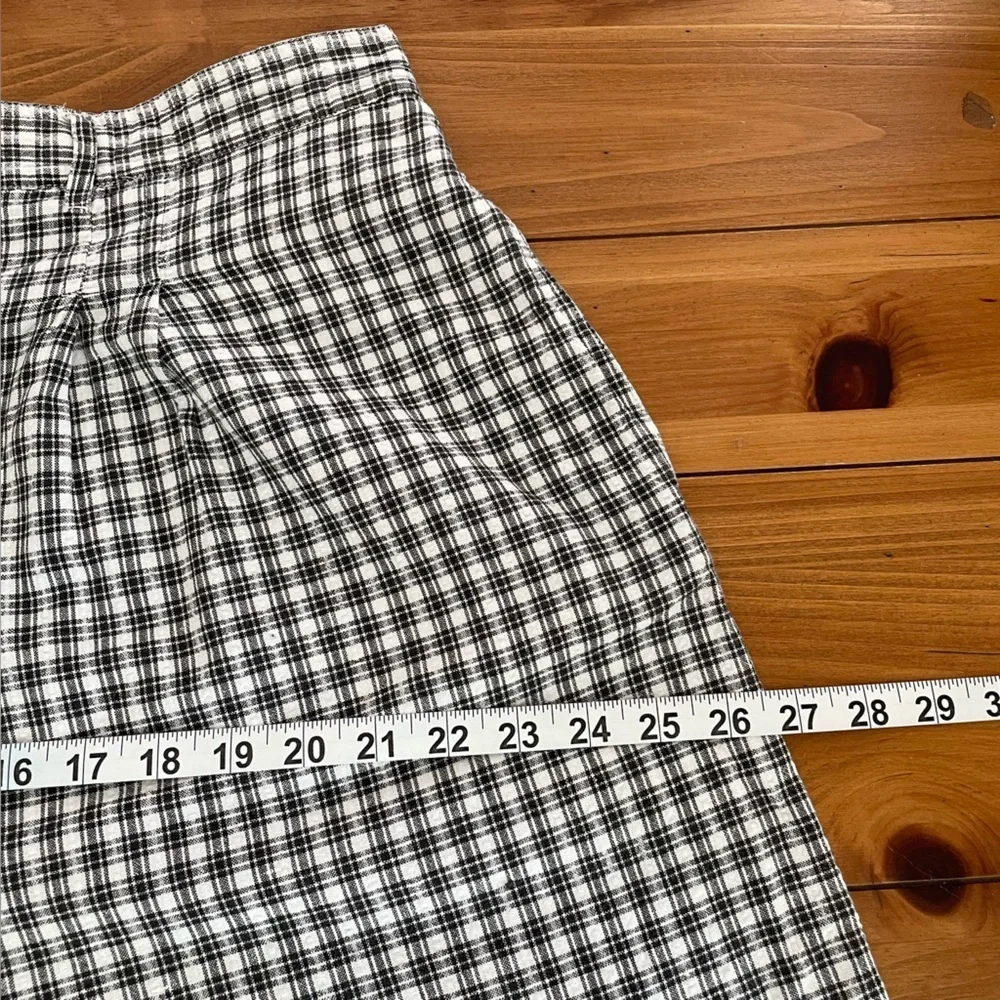 Vintage Karen Scott High-Waisted Cotton Shorts Black/White Check Plaid Size 20W